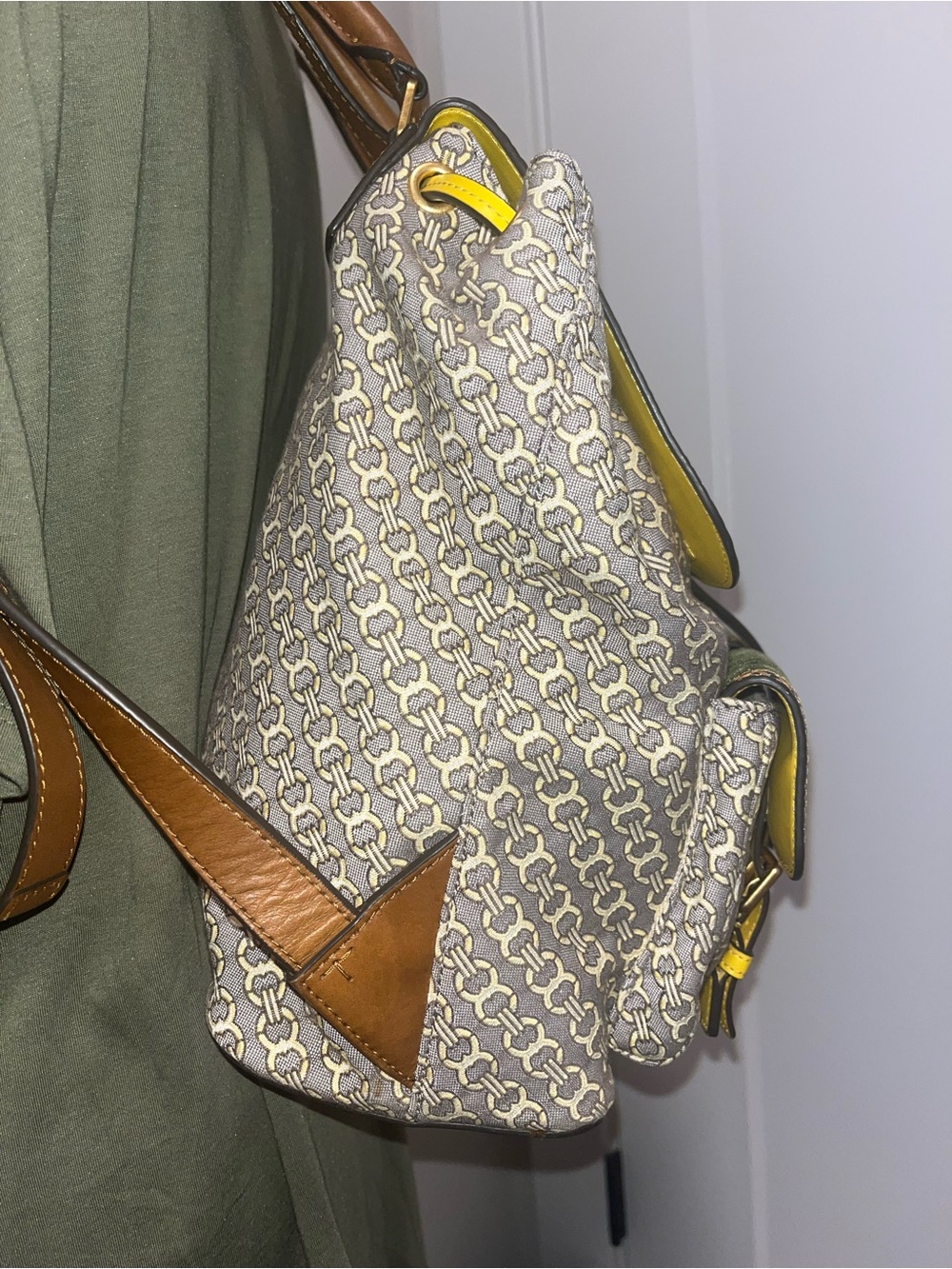 Extremely Rare High End Tory Burch Jessa Backpack w/Velvet Panels, Snake - Picture 2 of 12